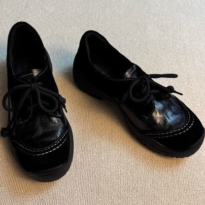 Damen Schnürschuhe Lederschuhe Bequem Modisch