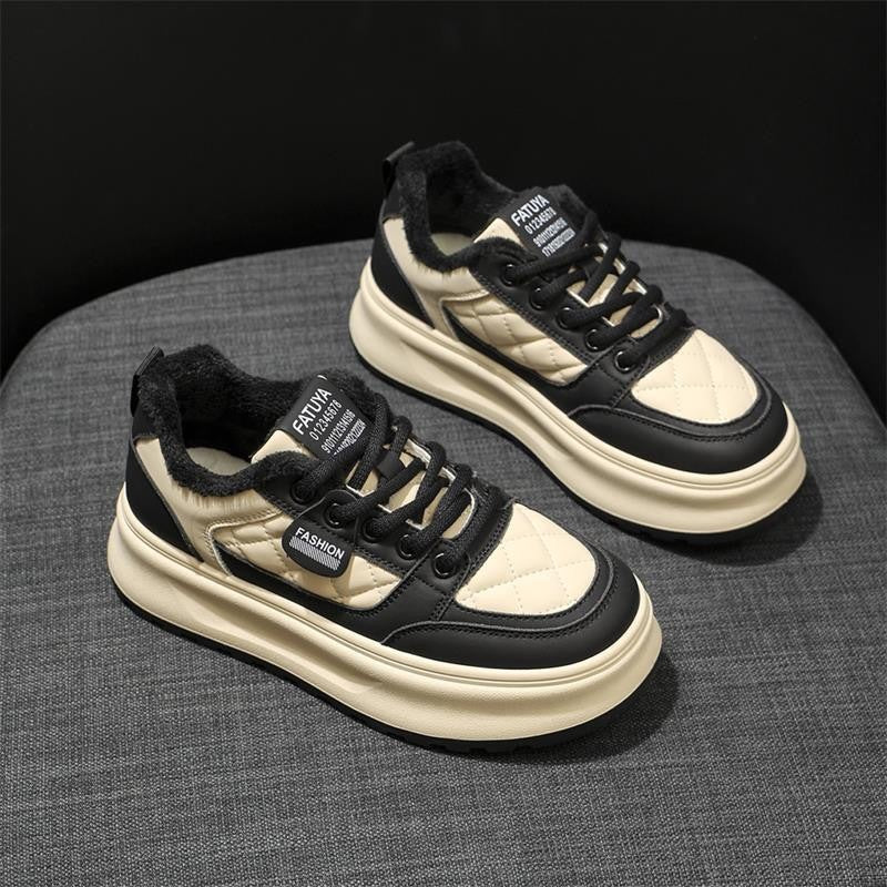 Damen Sneaker Warmfleece Innensohle Rutschfest Moderne