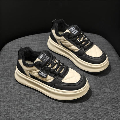 Damen Sneaker Warmfleece Innensohle Rutschfest Moderne
