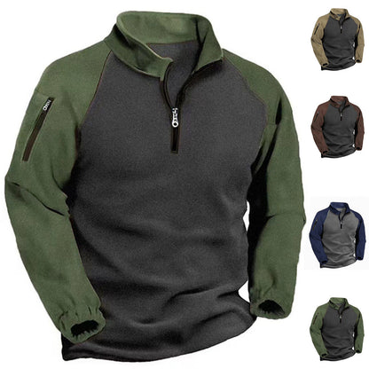 Herren Funktionspullover Sportlich Reißverschluss Funktionsshirt - BerlinGlamour