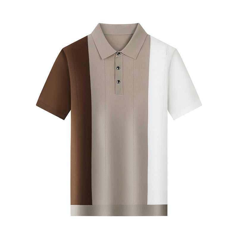 Herren Poloshirt Farbblock Design Modern Sportlich