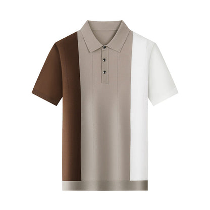Herren Poloshirt Farbblock Design Modern Sportlich