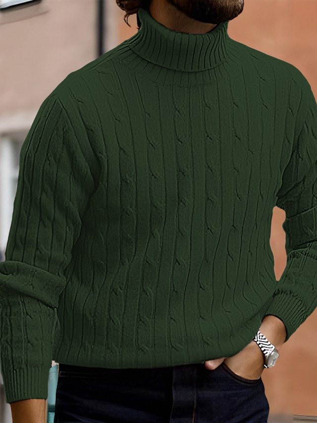 Herren Rollkragenpullover Feinripp Hochwertig Elegannt