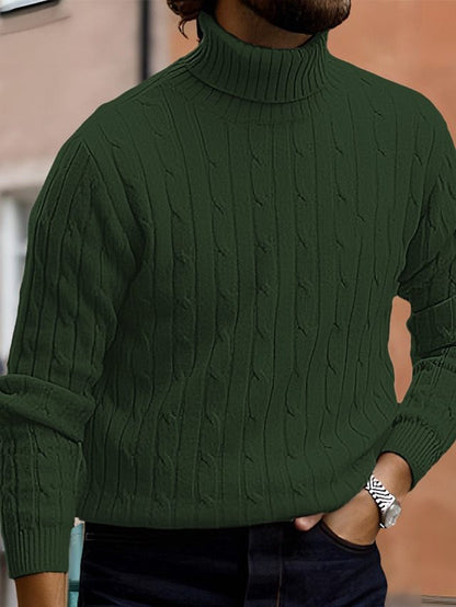 Herren Rollkragenpullover Feinripp Hochwertig Elegannt