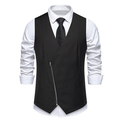 Herren Anzugweste Elegant Modern Reißverschluss