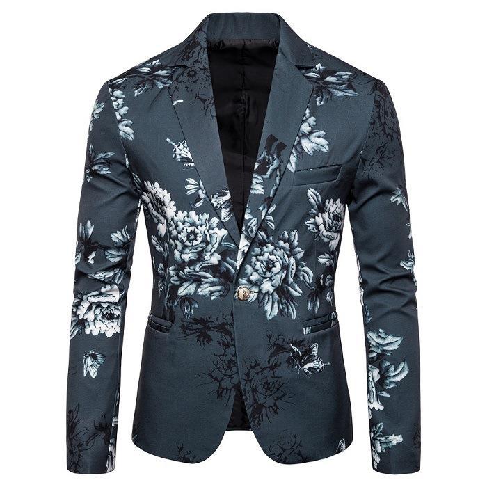 Eleganter Herrenblazer mit Blumenmuster Modern