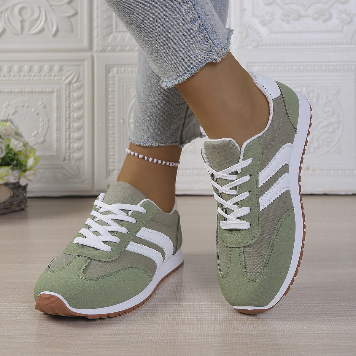 Damen Sneaker Retro-Style atmungsaktiv Sportlich