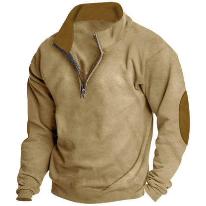 Herren Sweatshirt Modern mit Reißverschluss und Struktur Berlin Style