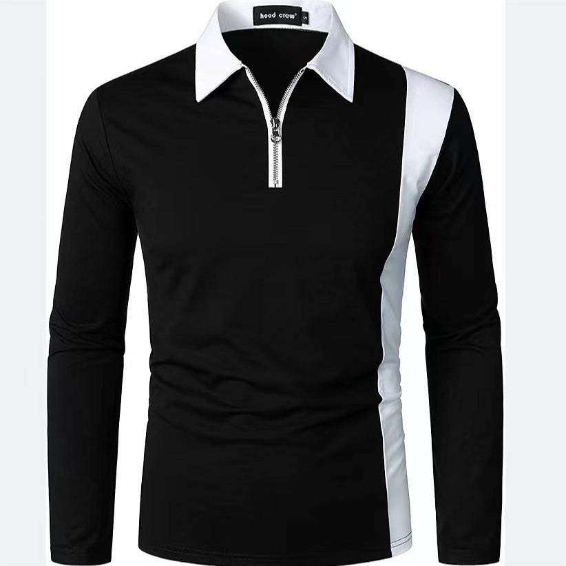 Herren Langarmshirt Sportlich Modern Farbkontrast