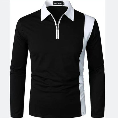 Herren Poloshirt Sportlich Reißverschluss Modern