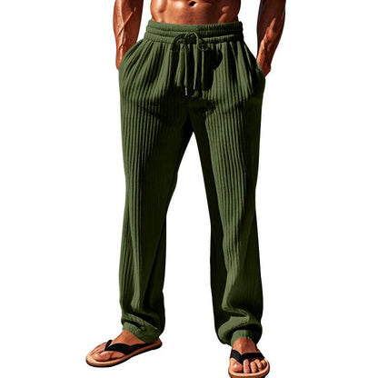 Herren Freizeithose Bequem Elastisch Rippenmuster