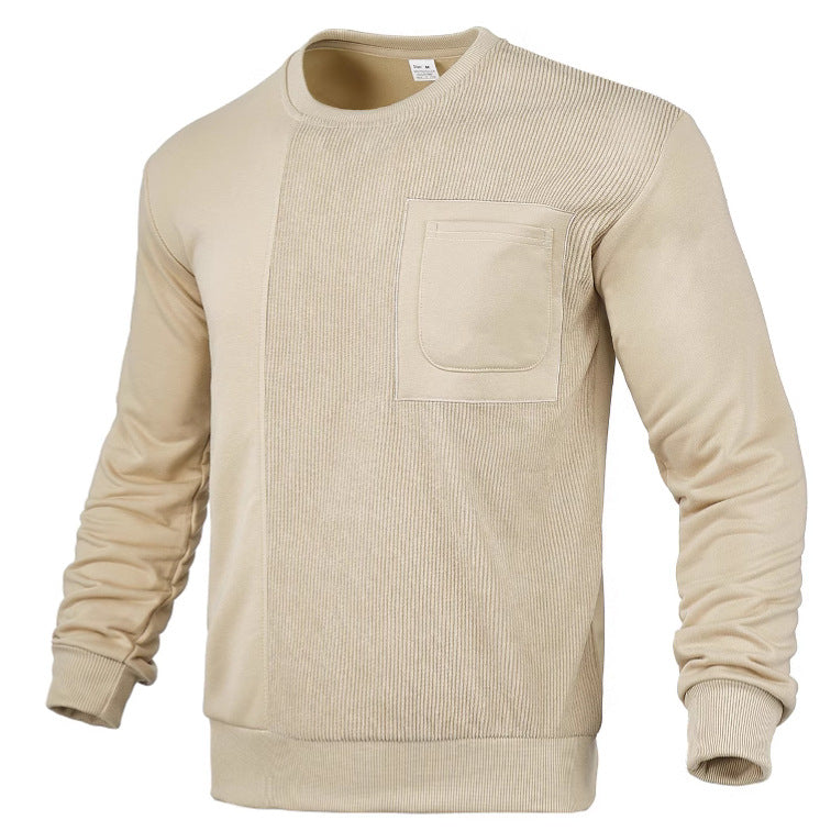 Herren Sweatshirt Modern mit Struktur Optik und Brusttasche - BerlinGlamour