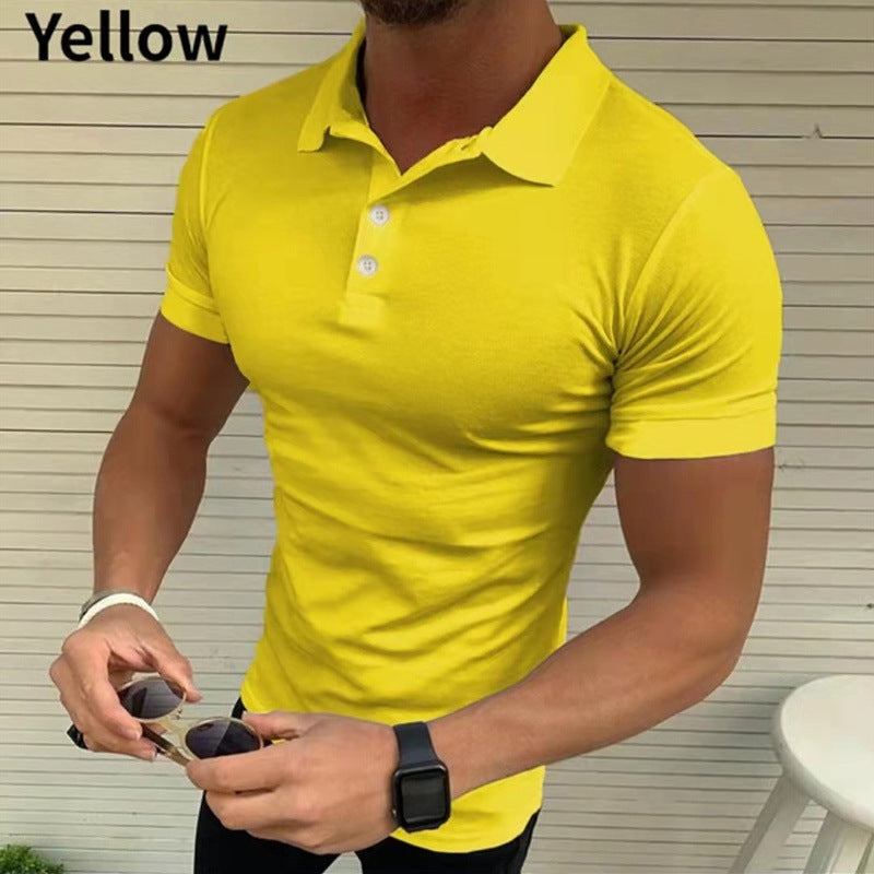 Herren Polohemd Slim Fit Moderner Kragen