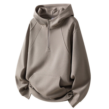 Herren Fleece Hoodie Sportlich Halbzipp Sweatjacke