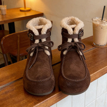 Damen Winterstiefel Bequem Kuschelig Mit Schnalle