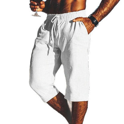Herren Sommerhosen Bequem Leichte Caprihosen