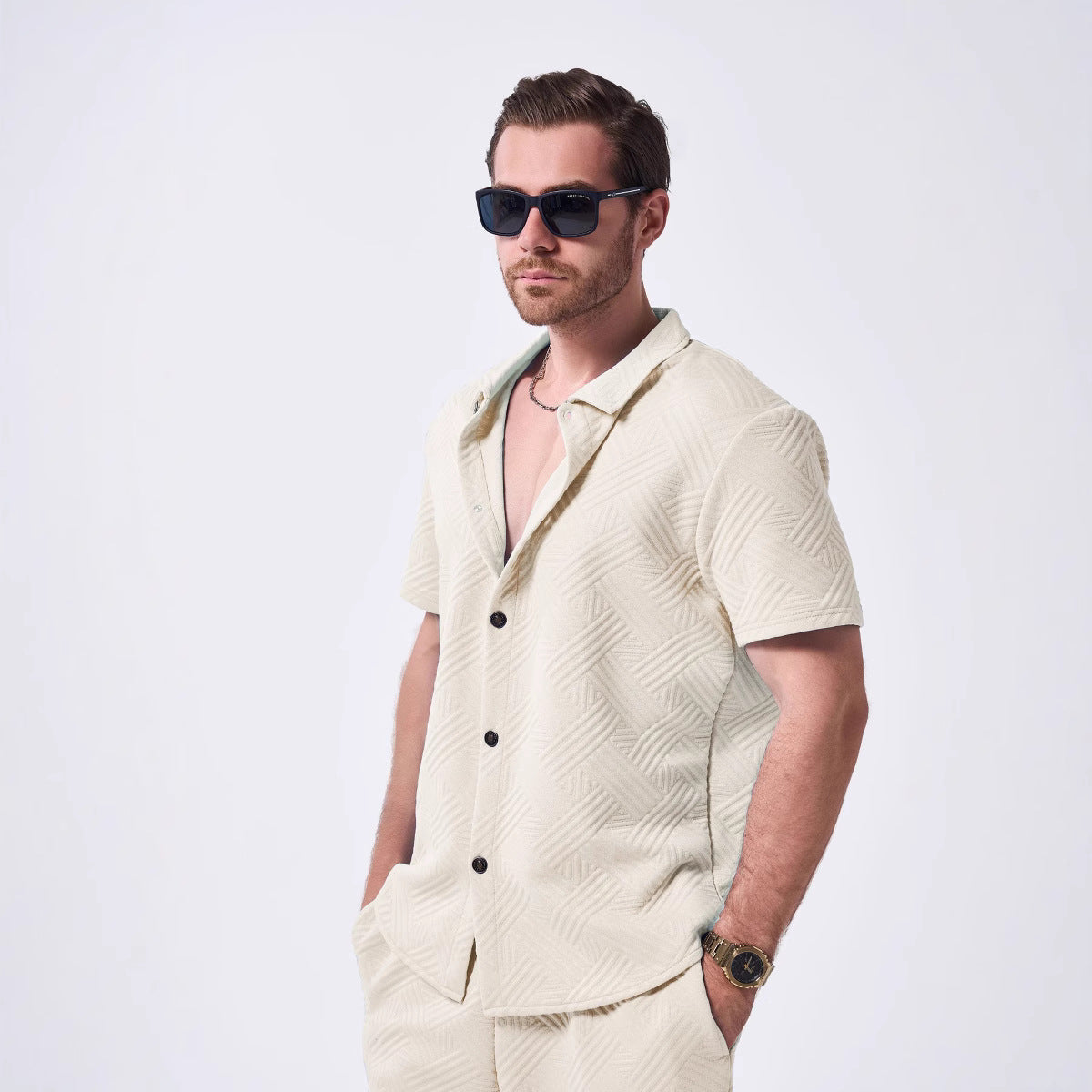 Herren Hemd Kurzarm Modern Muster Berlin Style - BerlinGlamour