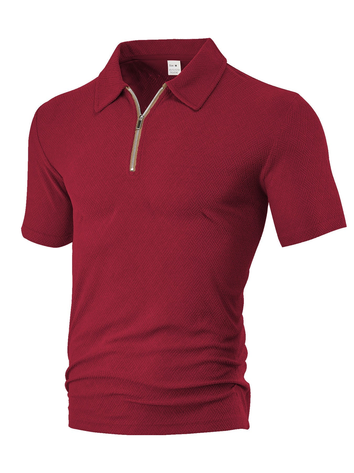 Herren Poloshirt Strukturiert Modern Reißverschluss
