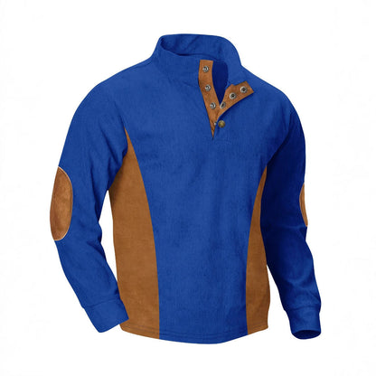 Herren Pullover Modern mit Stehkragen und Druckknöpfen