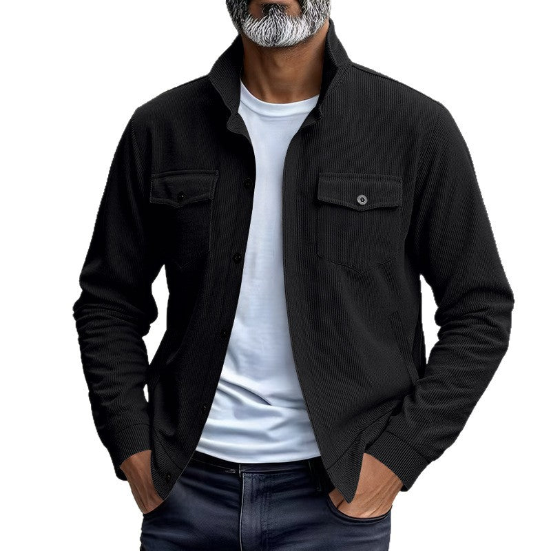 Herren Oberhemdjacke Lässig Modern mit Taschen