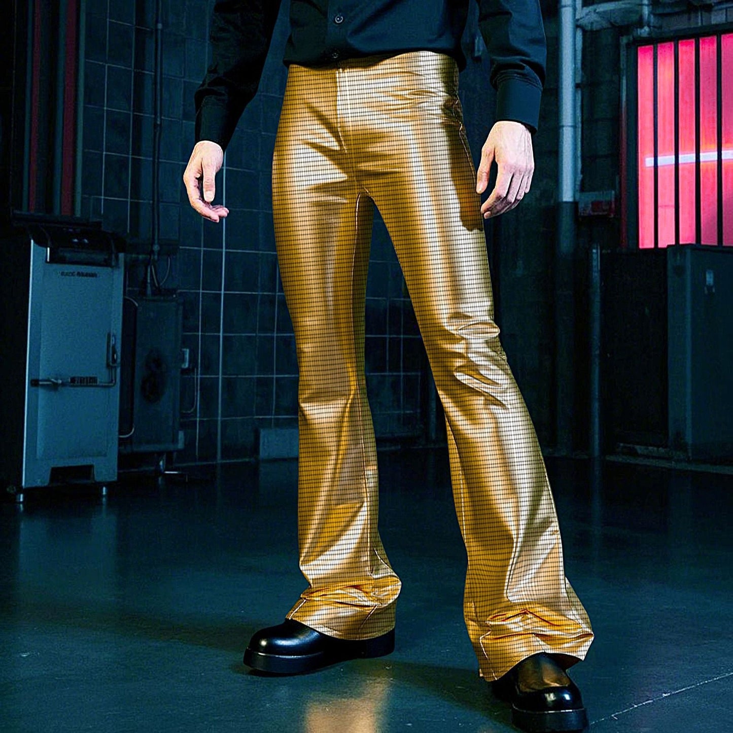 Herren Glamourhose Glänzend Auffällig Partyhose