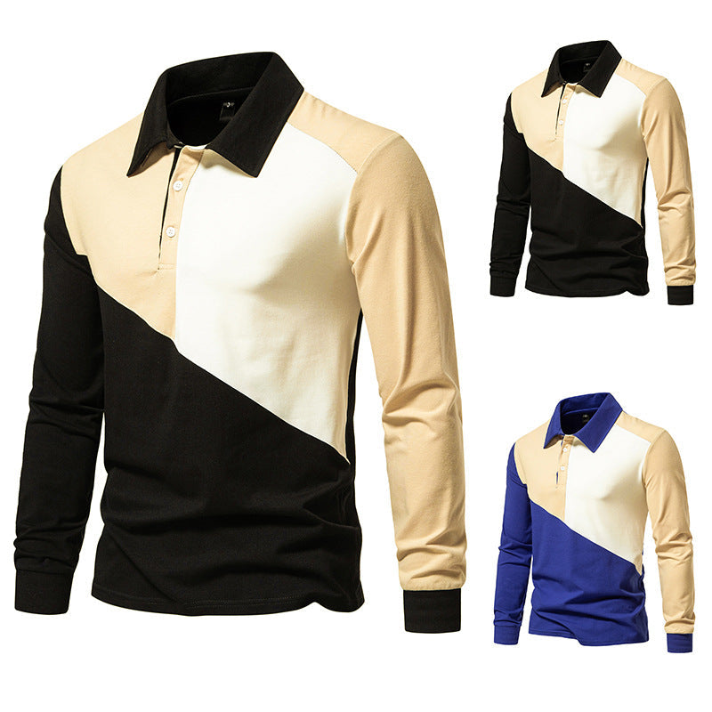 Herren Poloshirt Modern Farbblock Komfort Schnitt