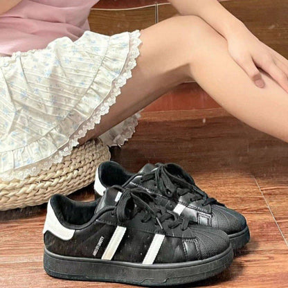 Damen Sneaker Sportlich Bequem Laufsohle Weißen