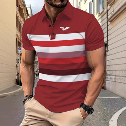 Herren Polohemd Modern Streifenmuster Slim Fit - BerlinGlamour