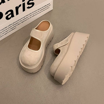 Damen Clogs Plateau Schuhe Glänzend Rutschfest