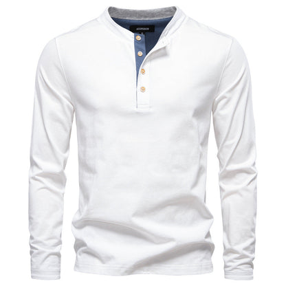 Herren Langarmshirt Mit Druckknöpfen Bequem Elegant