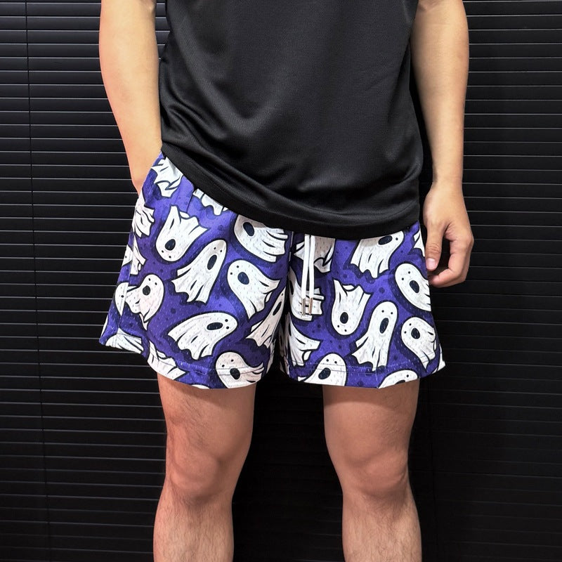 Herren Badehorts Ghost Print Schwarz Modern