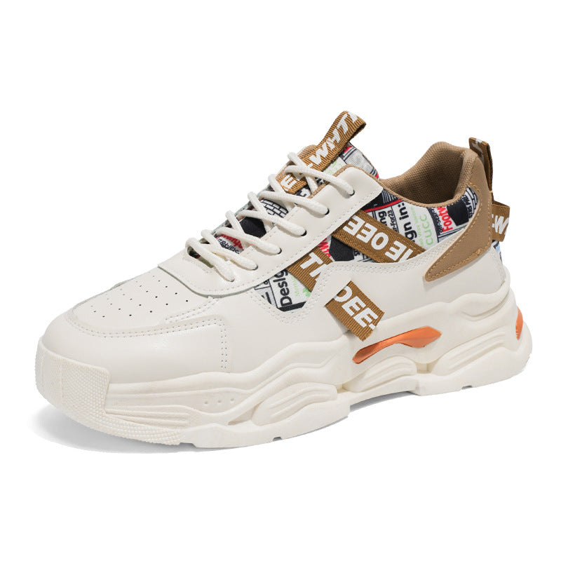 Damen Sneaker Chunky Bequem Trendig Weiße Turnschuhe