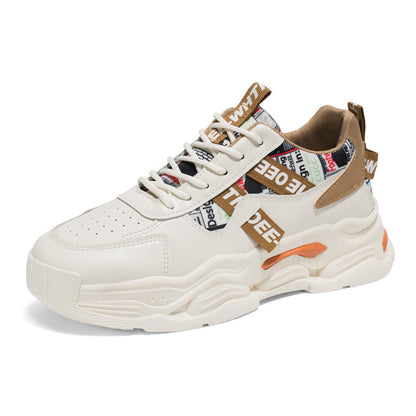 Damen Sneaker Chunky Bequem Trendig Weiße Turnschuhe