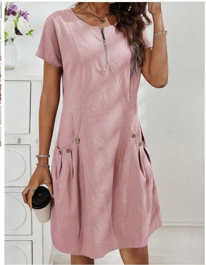 Damen Freizeitkleid mit Reißverschluss Bequem