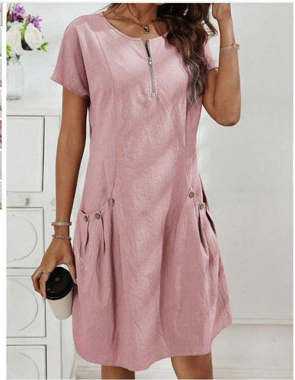 Damen Freizeitkleid mit Reißverschluss Bequem