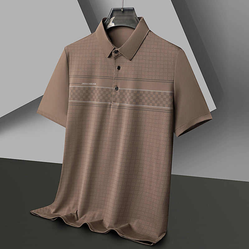 Herren Poloshirt Atmungsaktiv Piqué Kontraststreifen Modern