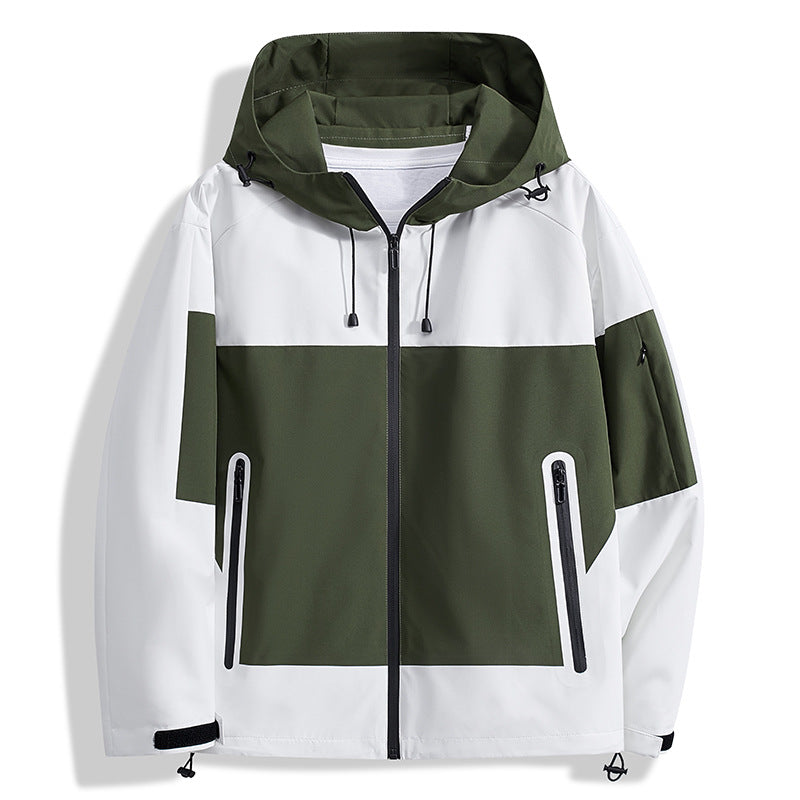 Herren Funktionsjacke atmungsaktiv verstellbare Kapuze Waterproof