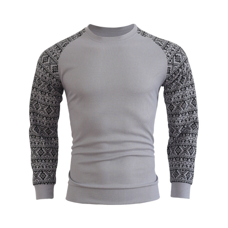Herren Pullover Langarm Modern Rundhals mit Muster