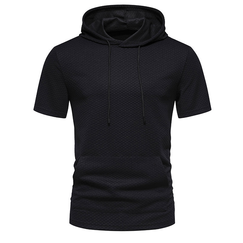 Herren Kapuzenpullover Kurzarm Struktur Design Modern