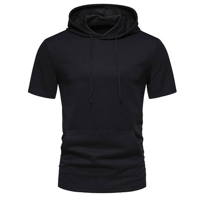 Herren Kapuzenpullover Kurzarm Struktur Design Modern