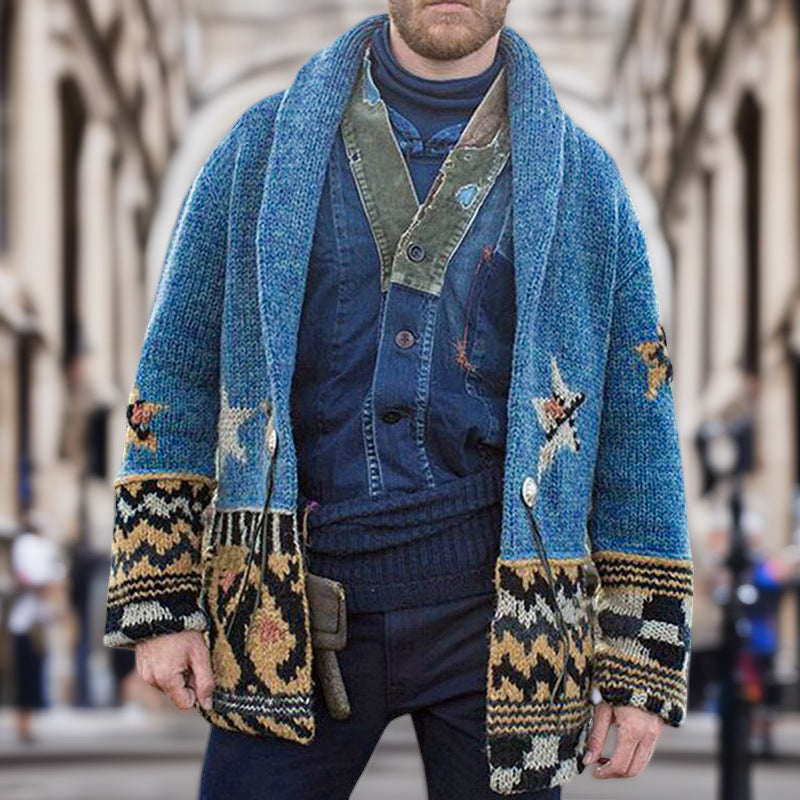 Herren Strickjacke Groß Kapuze Einzigartig Modern