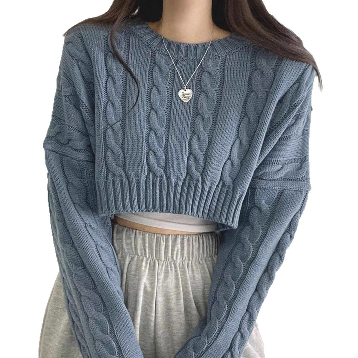 Damen Strickpullover Kabeloptik Modern Weich