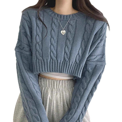 Damen Strickpullover Kabeloptik Modern Weich