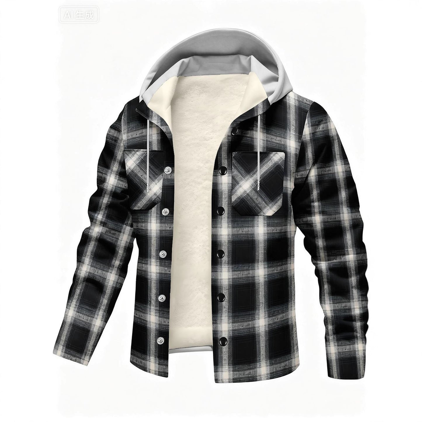 Herren Flanelljacke Warm Fleece Karomuster Modern