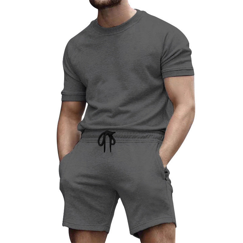 Herren Sportset Elastischer Bund Komfort Shorts Oberteil