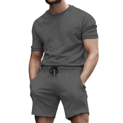 Herren Sportset Elastischer Bund Komfort Shorts Oberteil