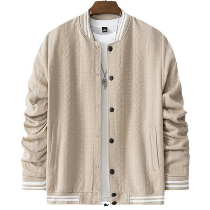 Herren Strickjacke Modern Lässig Hochkragen Druckknopf
