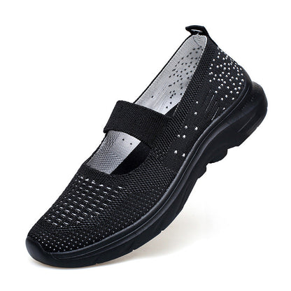 Damen Sneaker Bequem Slip On mit Riemen Polster