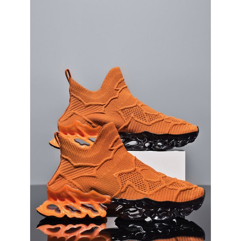 Damen Sneaker Sportlich Strick Rutschfest Komfortabel