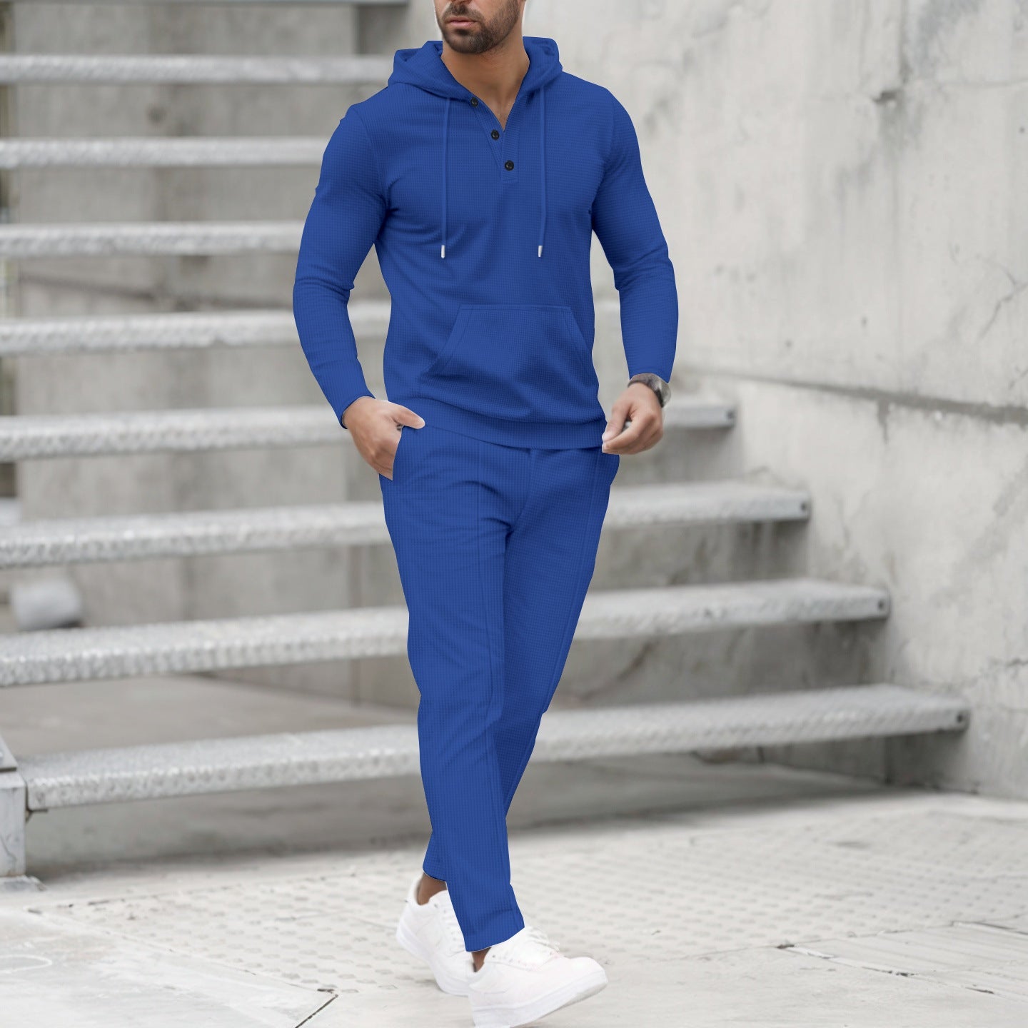 Herren Kapuzen-Sweatset Mit Taschen Modern Sportlich